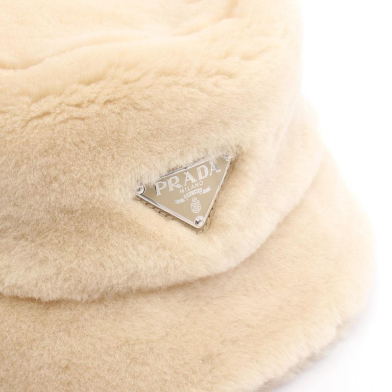 Prada Hat Triangle Logo 1 Hc137 Beige Other — view 8