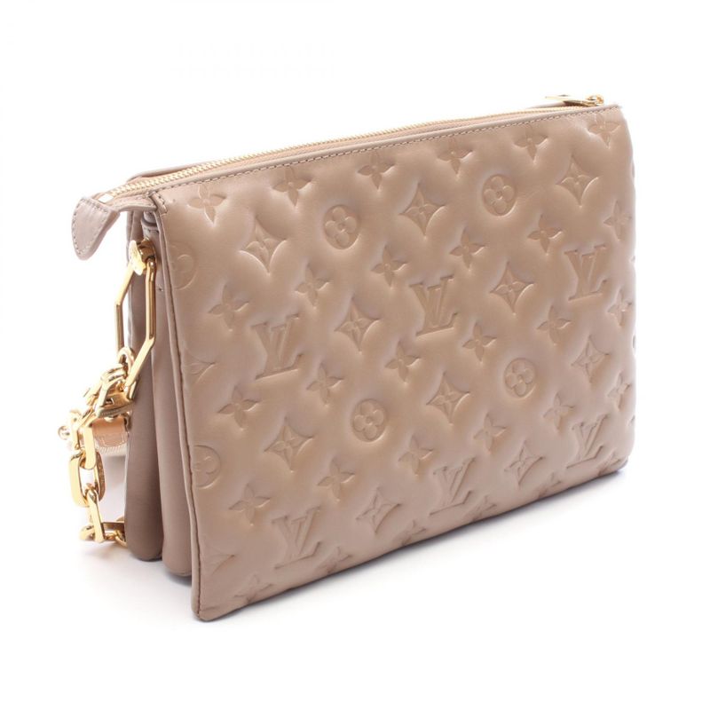 Louis Vuitton Shoulder Bag Couss in PM Monogram Taupe Leather — view 2
