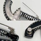 Chanel Coco Mark Rhinestone Brooch D21 K Black Resin — view 8