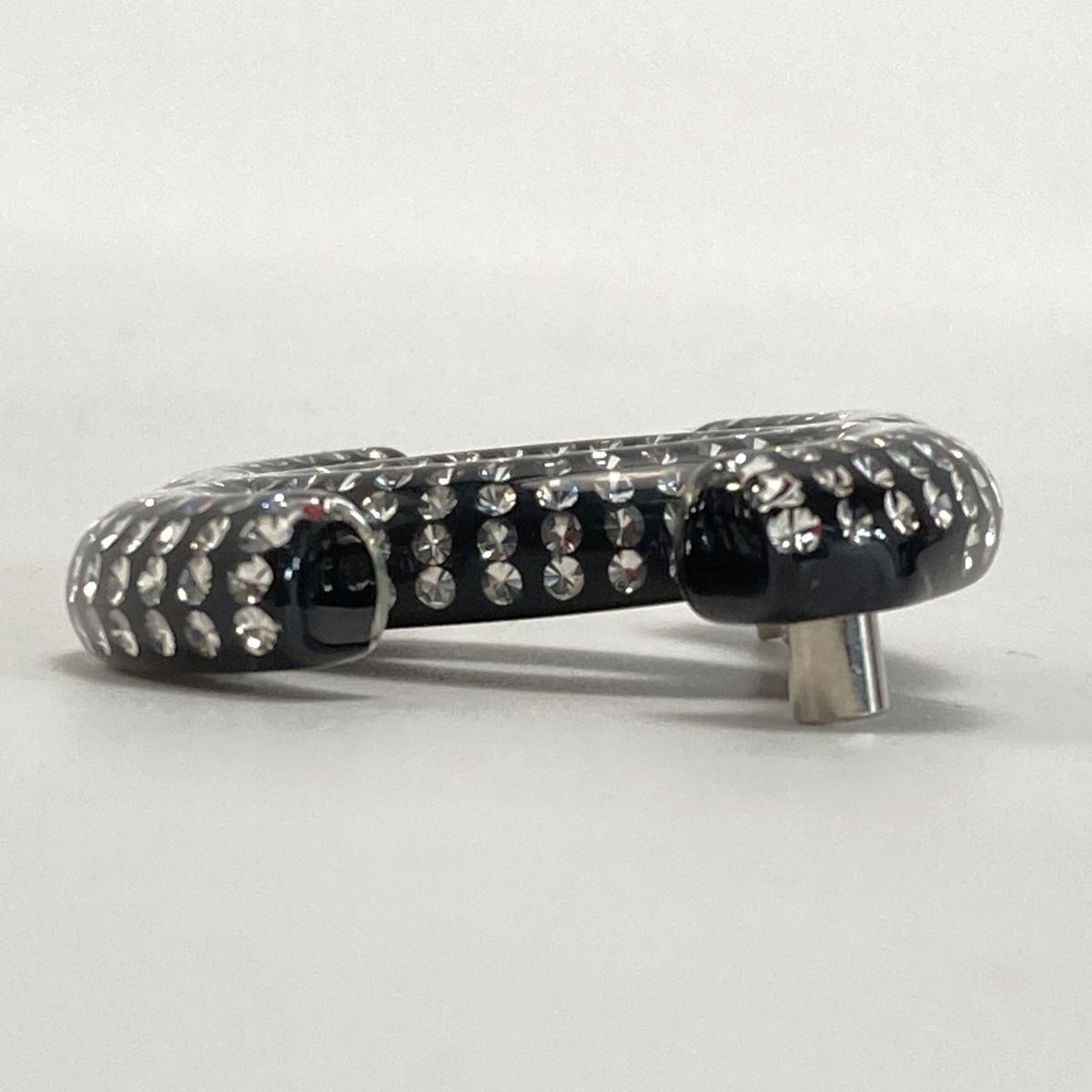 Chanel Coco Mark Rhinestone Brooch D21 K Black Resin — view 4