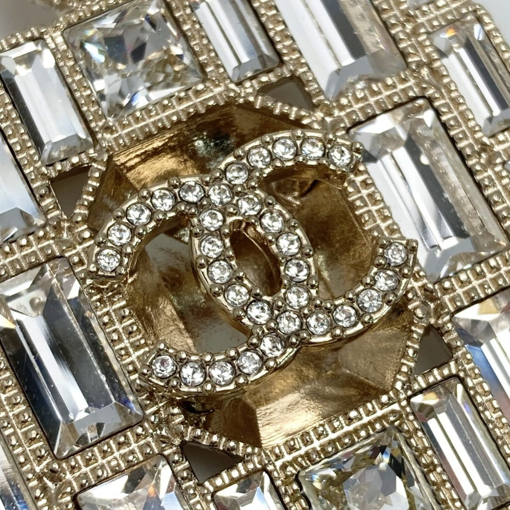 Chanel Coco Mark Perfume Bottle Motif Brooch B24 C Gold GP Rhinestone — view 6