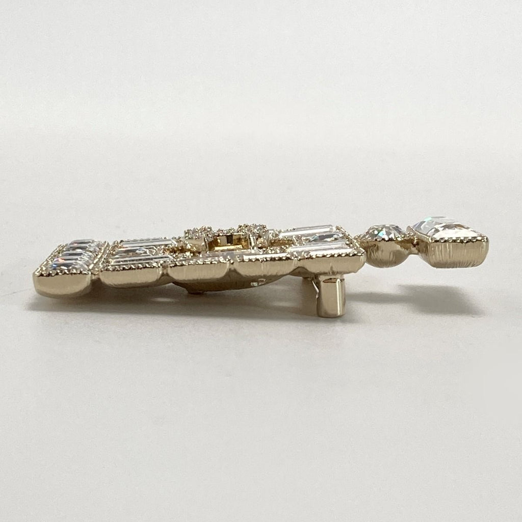 Chanel Coco Mark Perfume Bottle Motif Brooch B24 C Gold GP Rhinestone — view 4