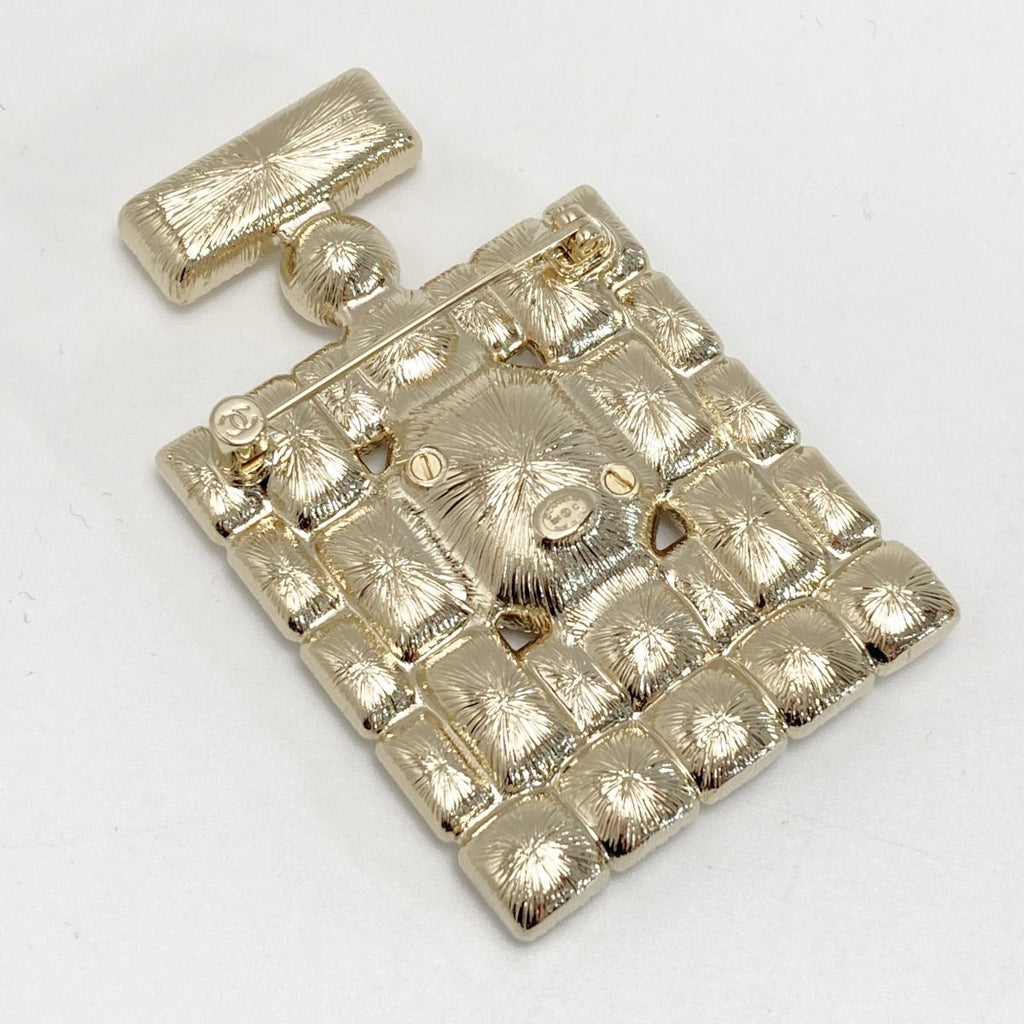 Chanel Coco Mark Perfume Bottle Motif Brooch B24 C Gold GP Rhinestone — view 3