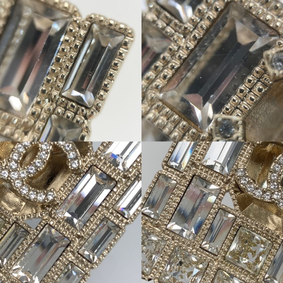 Chanel Coco Mark Perfume Bottle Motif Brooch B24 C Gold GP Rhinestone — view 7