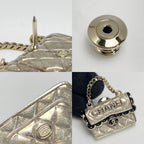 Chanel Quilted Bag Motif Pin Brooch C24 B Gold GP — view 7