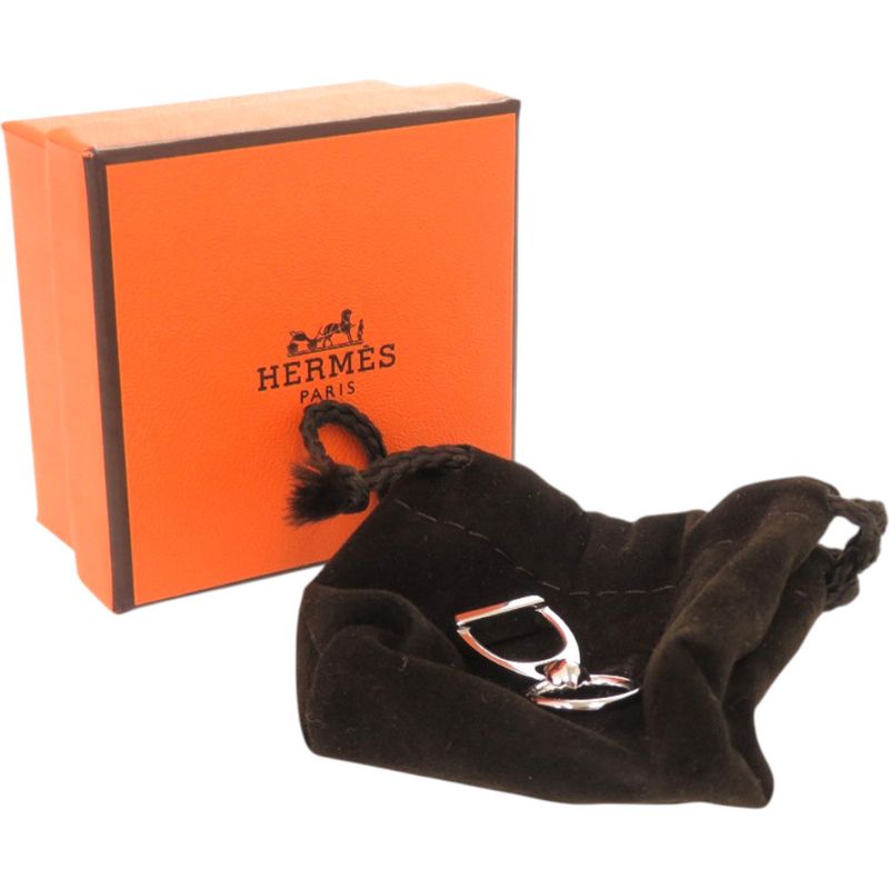 Hermes Etlier Scarf Ring Metal Silver 0576 — view 2