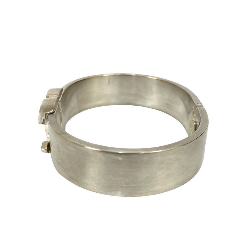 Chanel Vintage Coco Mark Logo Metal Bangle Bracelet 96P — view 4