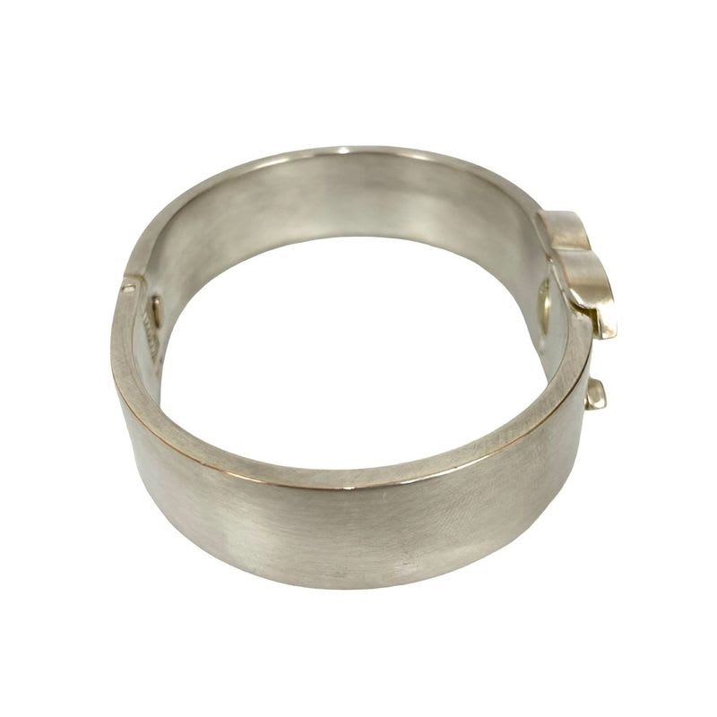 Chanel Vintage Coco Mark Logo Metal Bangle Bracelet 96P — view 5