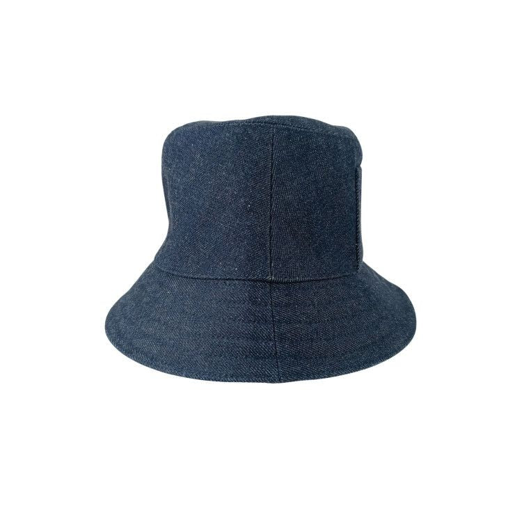 Hermes Hat Helen Silky N Indigo 100% Cotton Bucket Silver — view 4