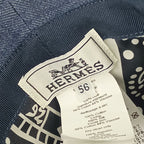 Hermes Hat Helen Silky N Indigo 100% Cotton Bucket Silver — view 8