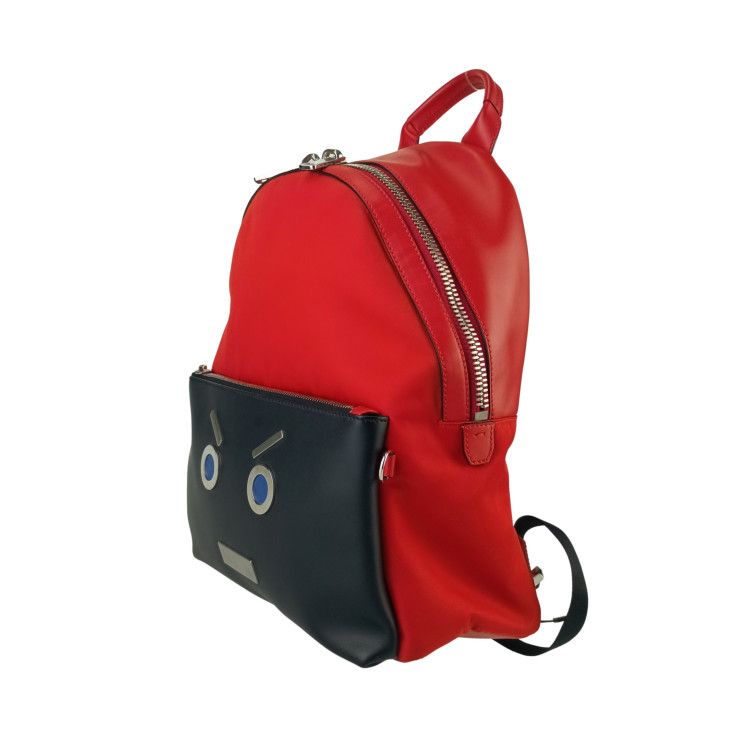 Fendi Backpack Monster Series Face 7 Vz012 Red Black Nylon — view 2