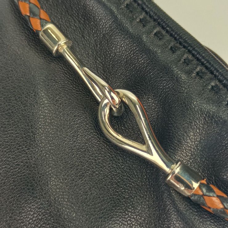 Hermes Gloves Jumbo Black Leather Silver Hardware — view 5