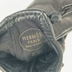 Hermes Gloves Jumbo Black Leather Silver Hardware — view 6