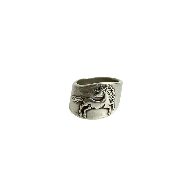 Hermes Gallop Horse Ring Silver 925 No 9 Accessory — view 7