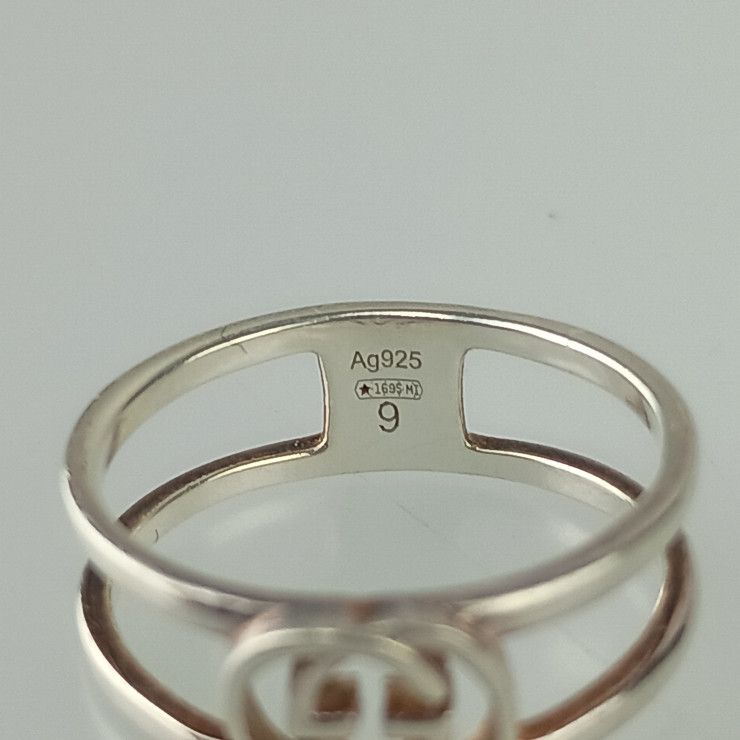 Gucci Rings Interlocking G Slim Open Band Ring Silver AG 925 — view 5