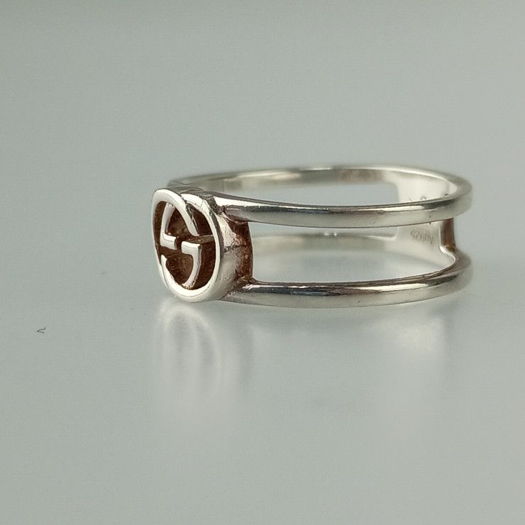 Gucci Rings Interlocking G Slim Open Band Ring Silver AG 925 — view 3