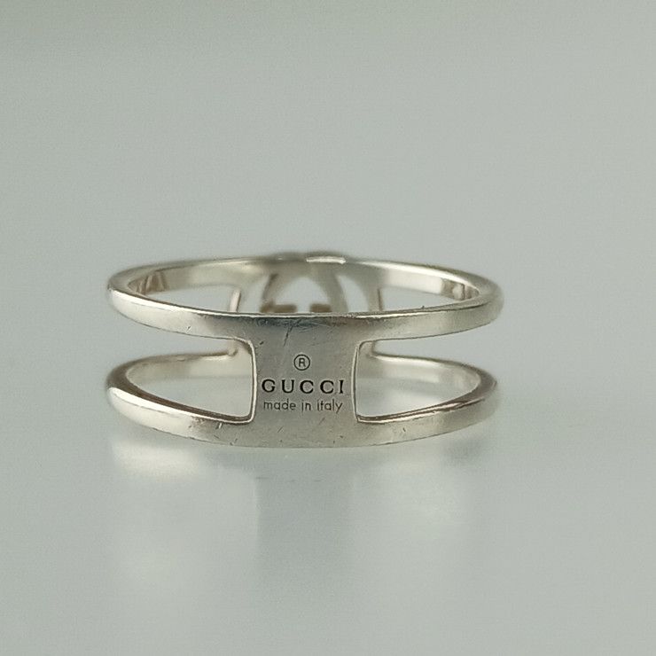 Gucci Rings Interlocking G Slim Open Band Ring Silver AG 925 — view 4