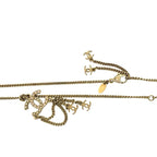 Chanel Coco Mark GP Rhinestone Faux Pearl Necklace Gold Pink 12AP — view 4