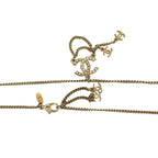 Chanel Coco Mark GP Rhinestone Faux Pearl Necklace Gold Pink 12AP — view 3