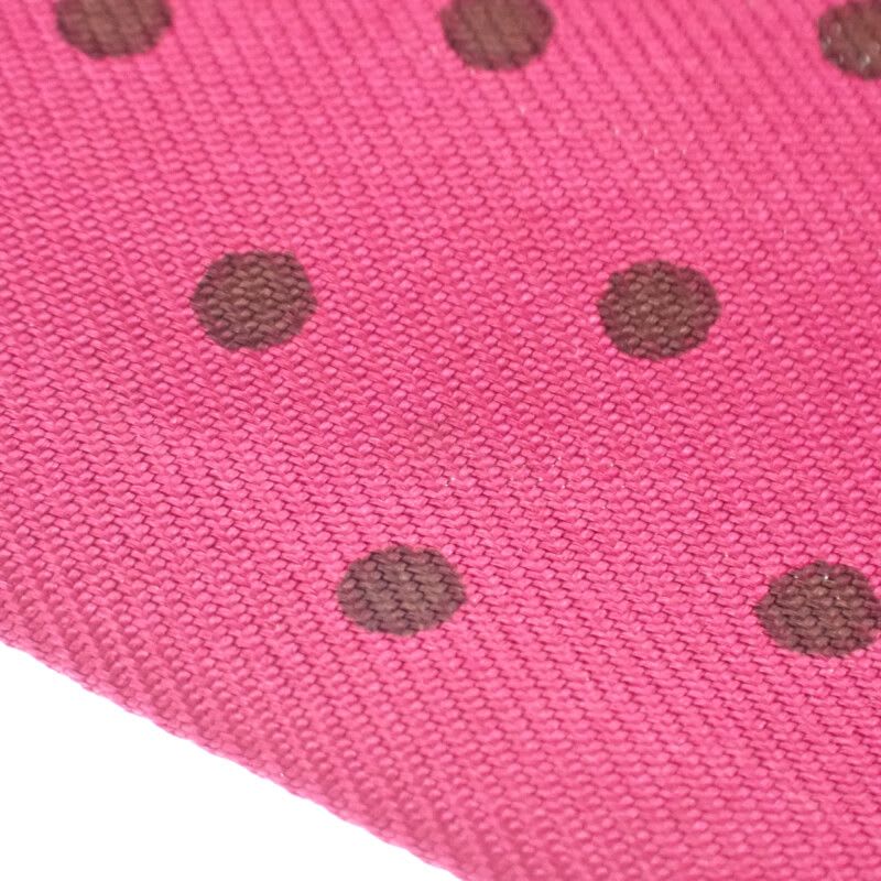 Hermes Polka Dot Scarf Silk Pink Black Reversible Fringe Autumn Winter — view 6