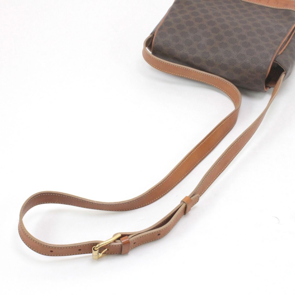 Celine Macadam Pattern Shoulder Bag Brown — view 4