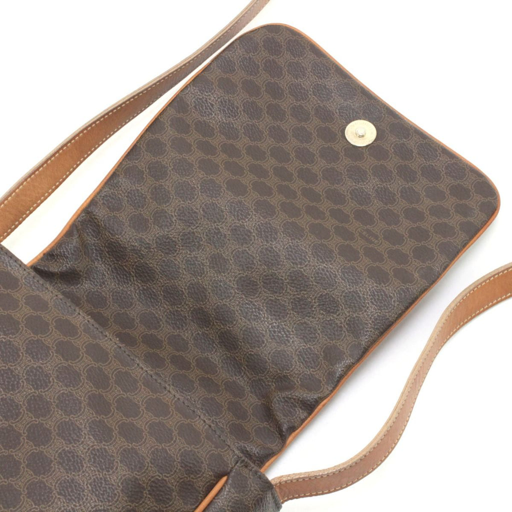 Celine Macadam Pattern Shoulder Bag Brown — view 8