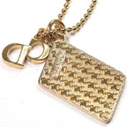 Dior Houndstooth Long Necklace Gold Color Metal 81.5 cm CD Logo — view 5