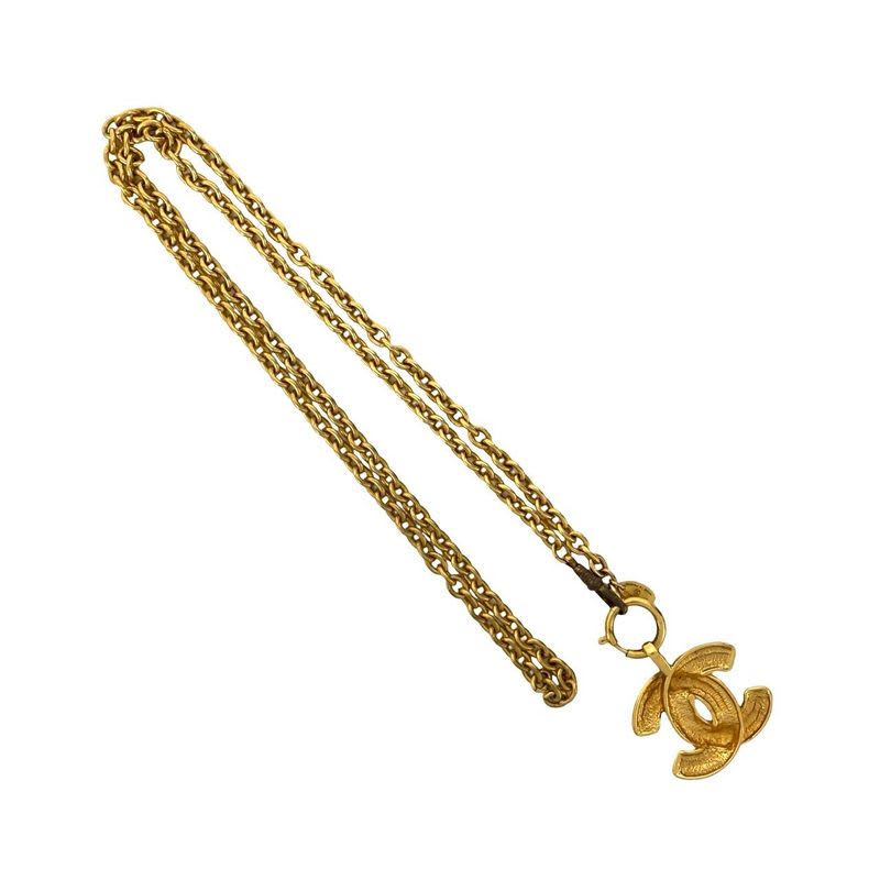 Chanel Vintage Coco Mark Motif GP Chain Necklace Pendant Accessory — view 5