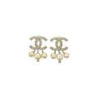 Chanel Coco Mark Motif Plated Rhinestone Faux Pearl 17BK — view 4