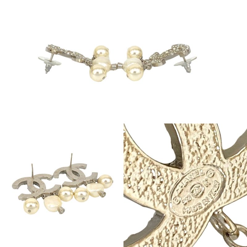 Chanel Coco Mark Motif Plated Rhinestone Faux Pearl 17BK — view 3
