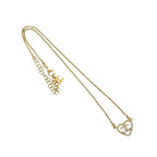Chanel Coco Mark Heart Motif Rhinestone Plated Chain Necklace 25CP — view 4