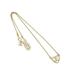 Chanel Coco Mark Heart Motif Rhinestone Plated Chain Necklace 25CP — view 5