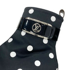 Louis Vuitton Moonlight Line Boots Short Shoes Satin Black White Dot Belt — view 9