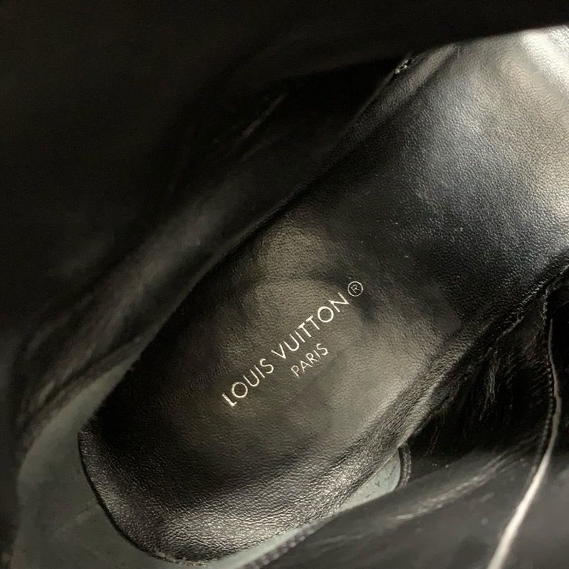 Louis Vuitton Moonlight Line Boots Short Shoes Satin Black White Dot Belt — view 7