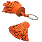 Hermes Carmen Key Holder Ring Fringe Charm Orange — view 2