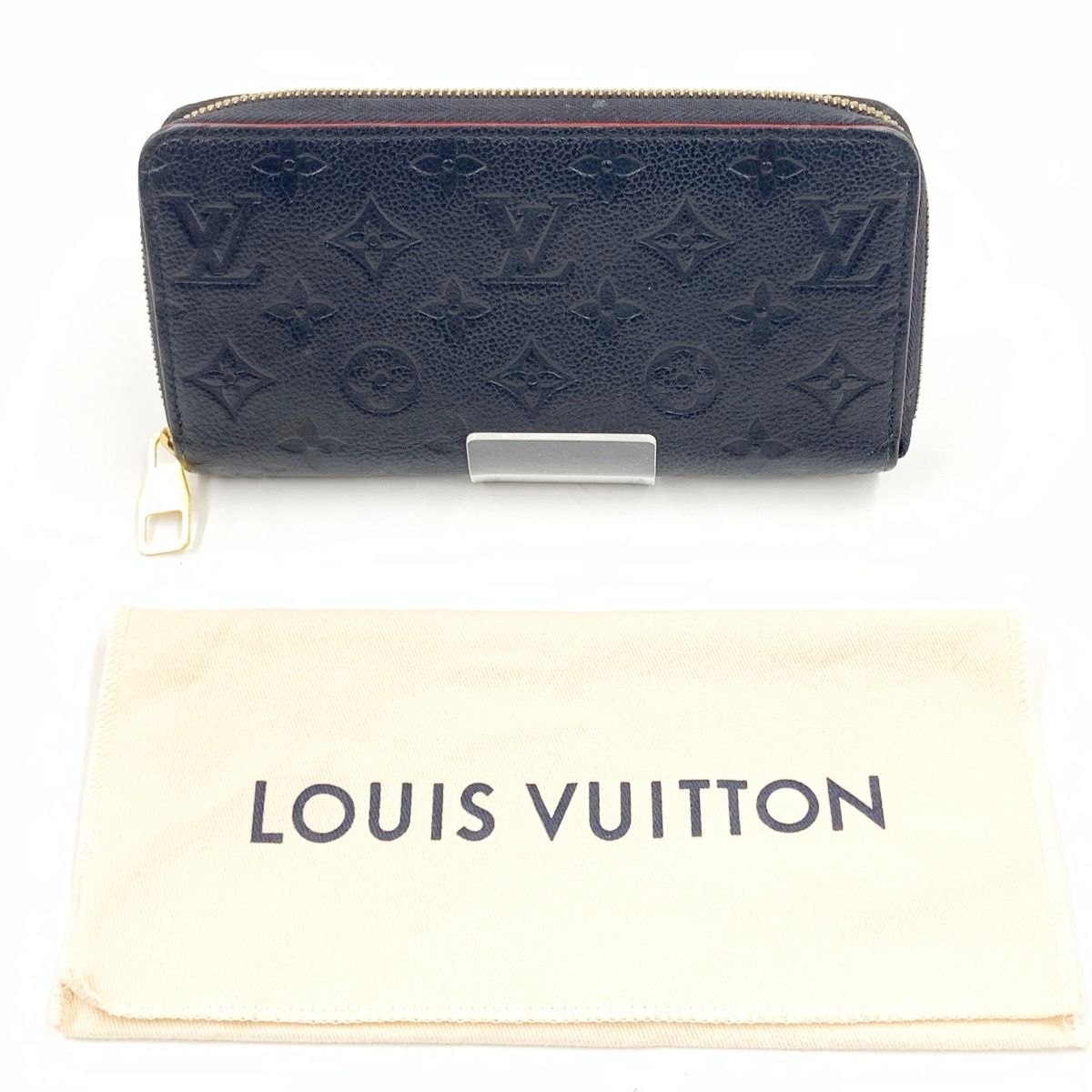 Louis Vuitton Monogram Empreinte Zippy Wallet Round Zipper Long Navy — view 9