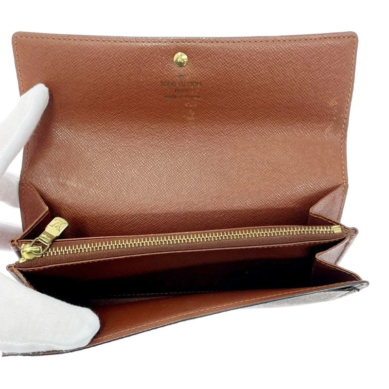 Louis Vuitton Monogram Porte Monet Cles Di Long Wallet Brown — view 6