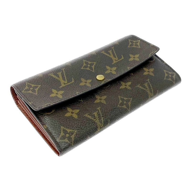 Louis Vuitton Monogram Porte Monet Cles Di Long Wallet Brown — view 3