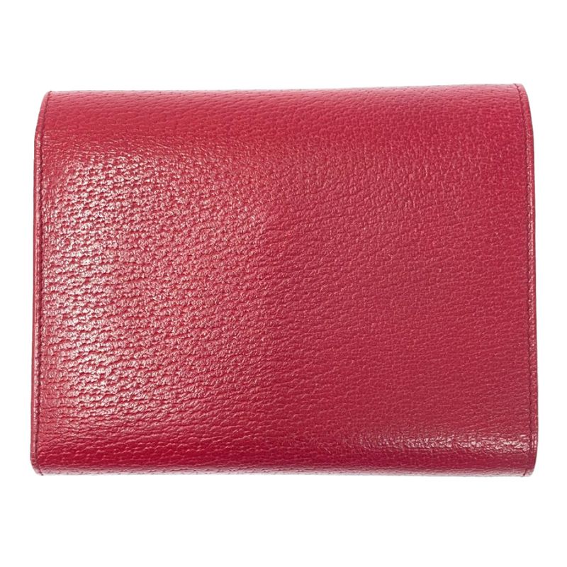 Prada Leather Trifold Wallet Red — view 5