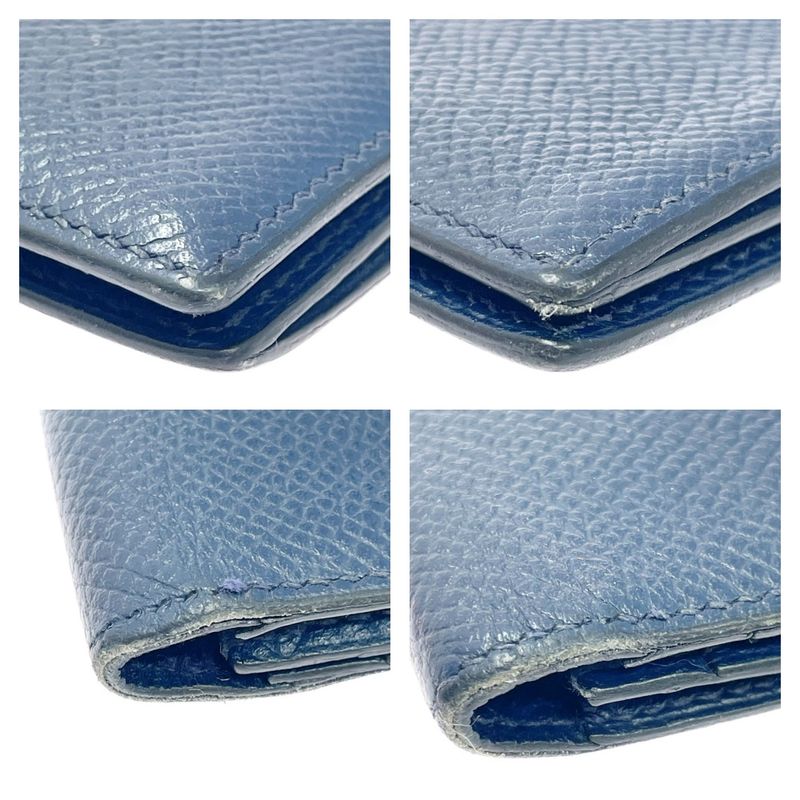 Hermes Epson Mc2 Fleming Long Wallet in Navy Engraved — view 7