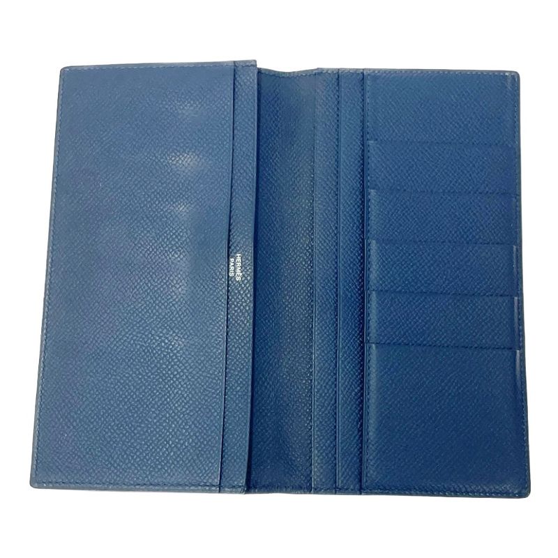 Hermes Epson Mc2 Fleming Long Wallet in Navy Engraved — view 6