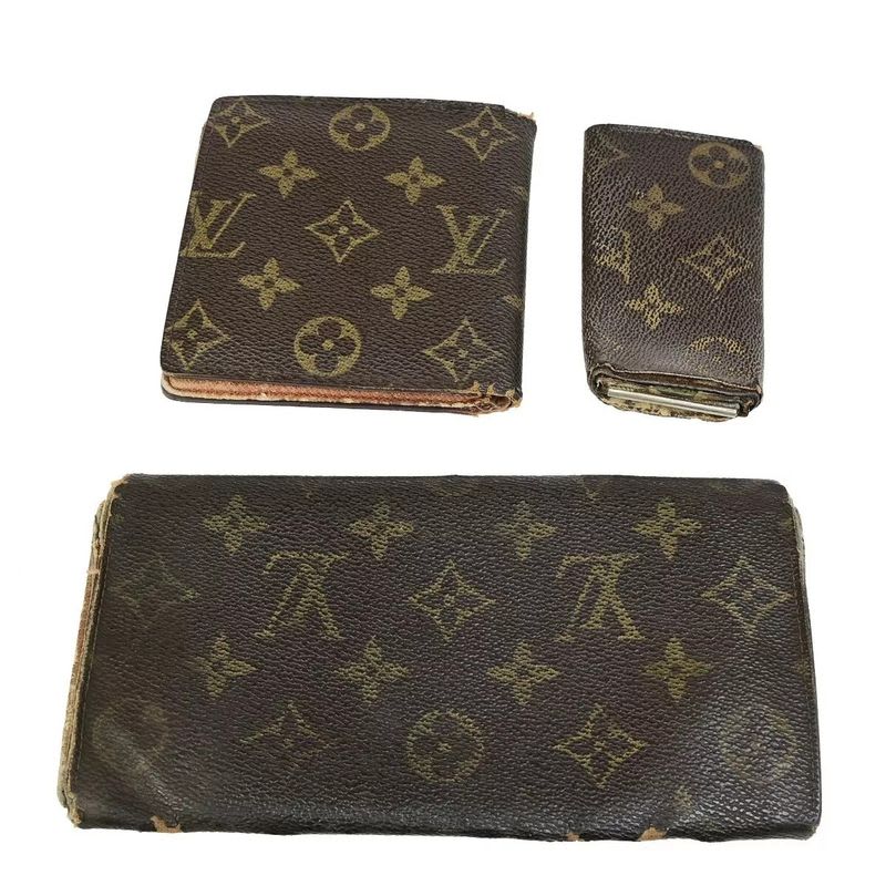 Louis Vuitton Long Wallet Monogram 3 Set Bifold 66 Bs078 — view 2