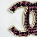 Chanel Coco Mark Pink Black Brooch Accessories — view 5