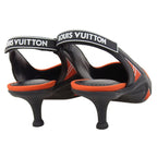 Louis Vuitton Arc Light Line Leather Use Satin Rubber Logo Back Strap Pumps — view 4