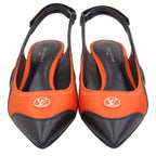 Louis Vuitton Arc Light Line Leather Use Satin Rubber Logo Back Strap Pumps — view 3
