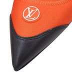 Louis Vuitton Arc Light Line Leather Use Satin Rubber Logo Back Strap Pumps — view 6