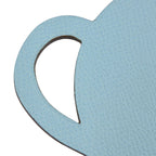 Hermes Petite Ash Teapot Leather Bag Charm Light Blue Black Bicolor — view 4