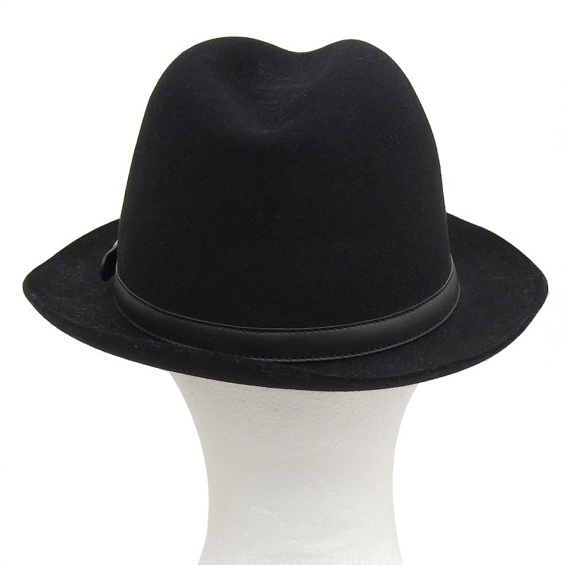 Gucci Rabbit 100% Leather Use Felt Hat Black Silver Hardware — view 3