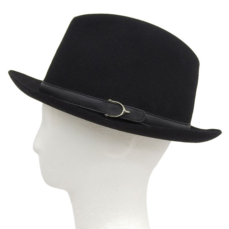 Gucci Rabbit 100% Leather Use Felt Hat Black Silver Hardware — view 2