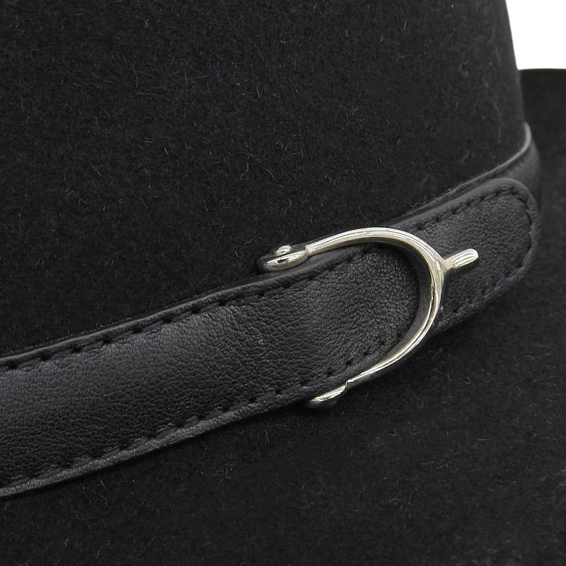 Gucci Rabbit 100% Leather Use Felt Hat Black Silver Hardware — view 5